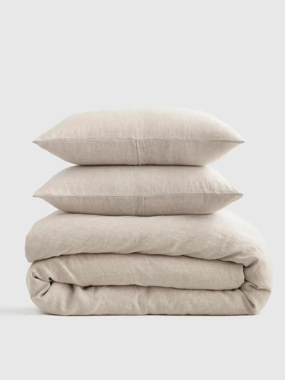 QUINCE European Linen Duvet Cover Natural Chambray Set Full Queen 123